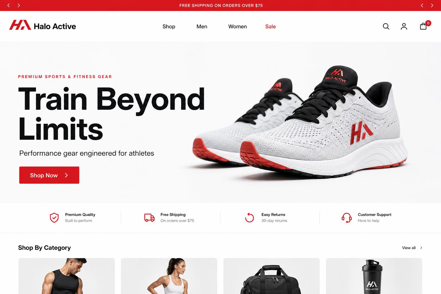 Sports Shopify store example