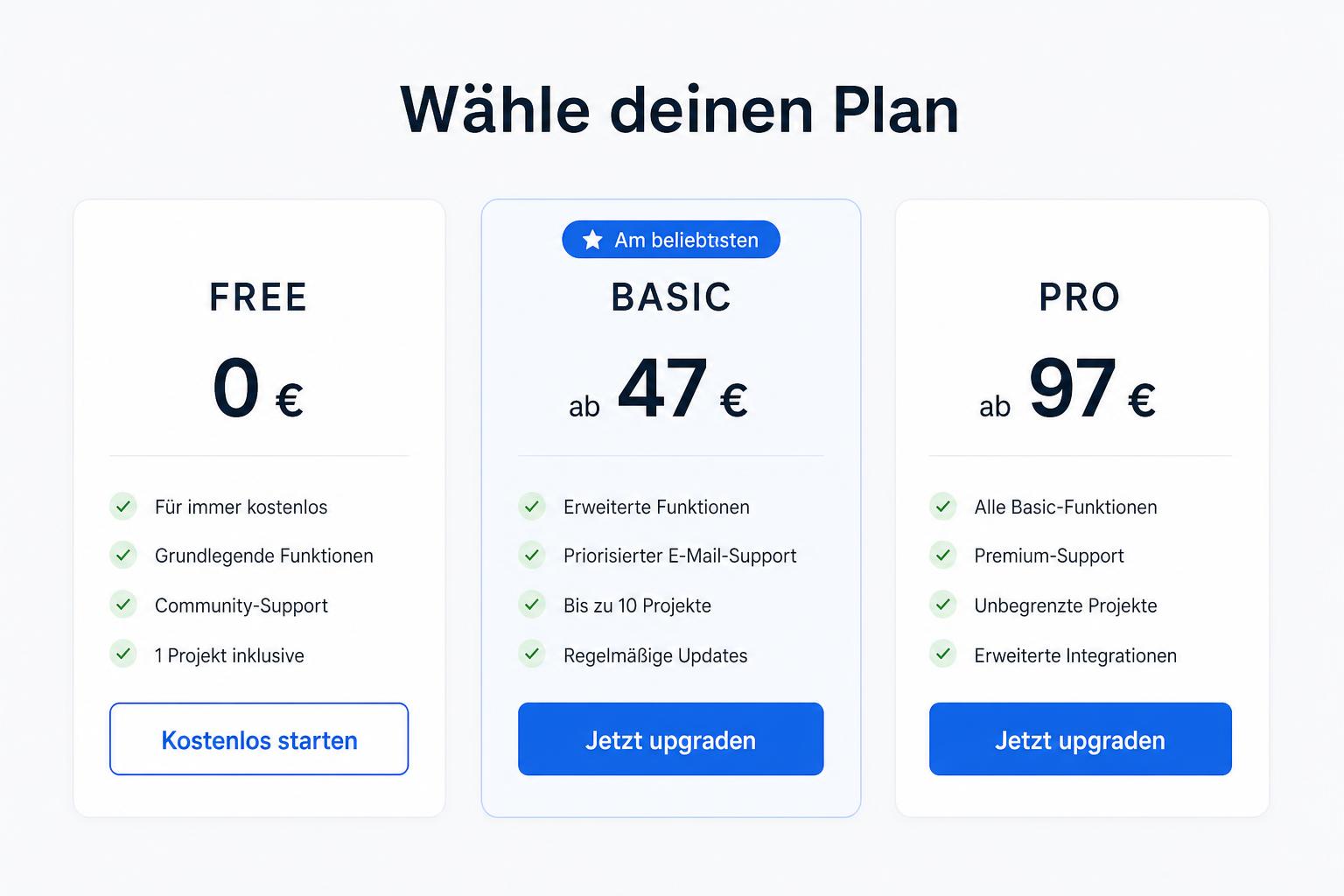 Plan wählen