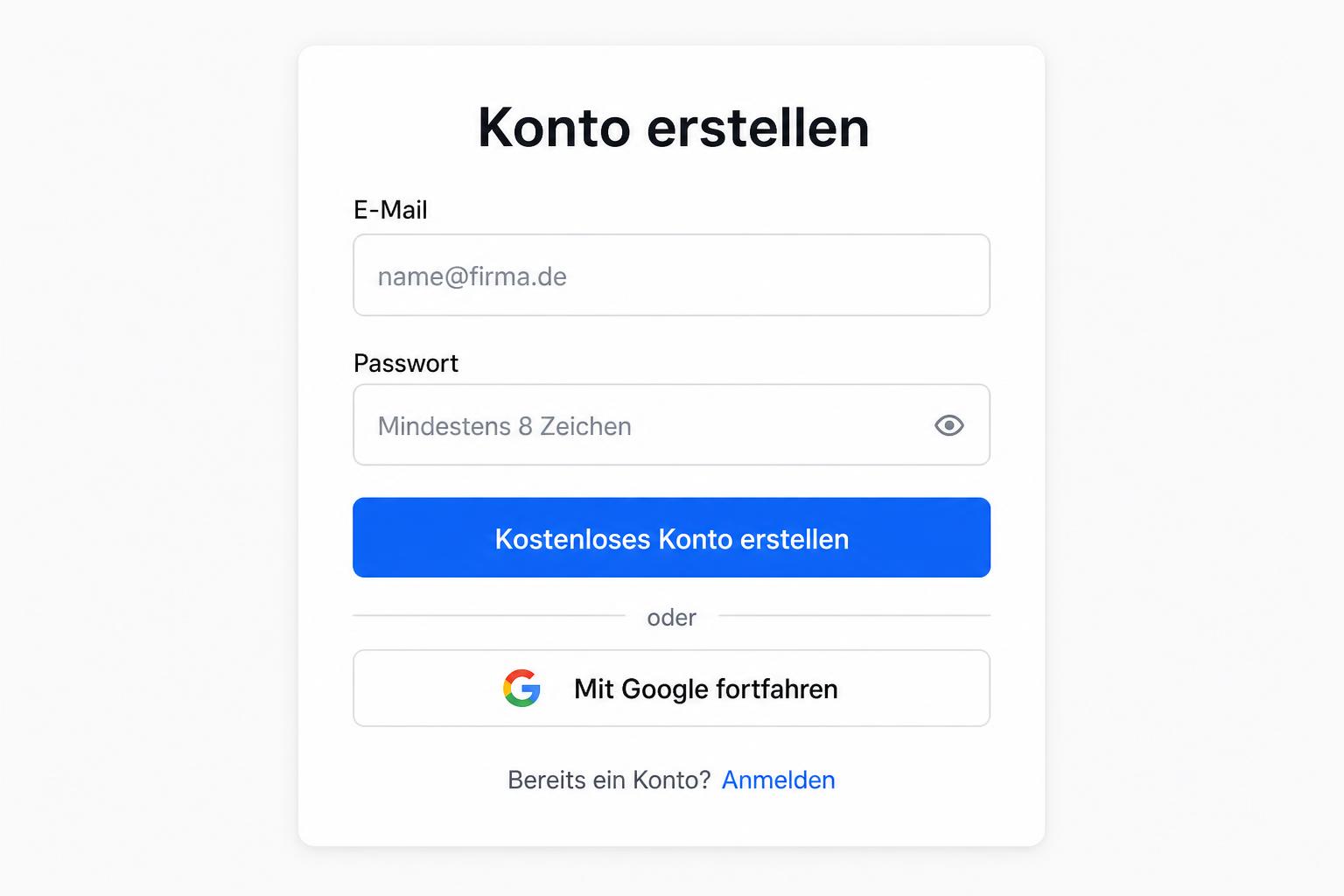 Konto erstellen